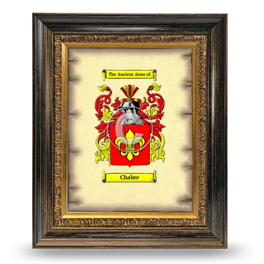 Chabre Coat of Arms Framed - Heirloom