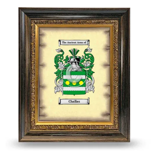 Challas Coat of Arms Framed - Heirloom