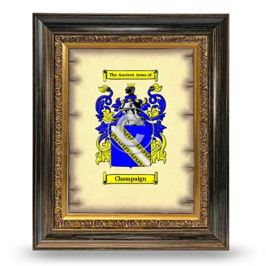 Champaign Coat of Arms Framed - Heirloom