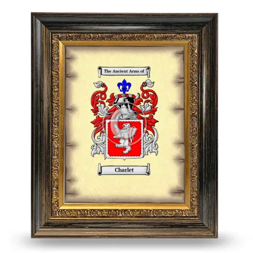 Charlet Coat of Arms Framed - Heirloom