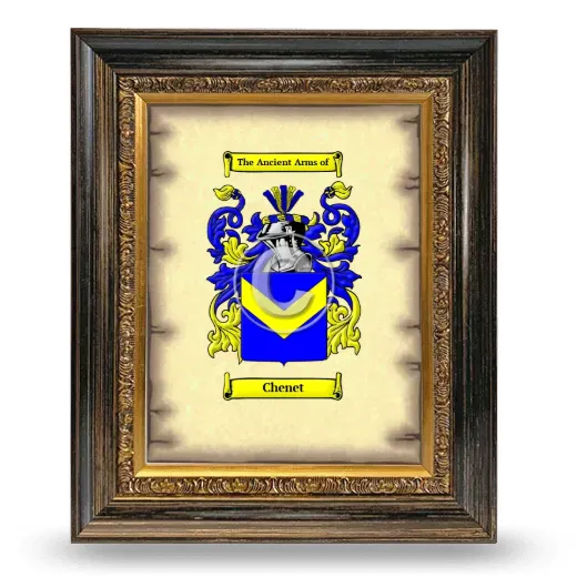Chenet Coat of Arms Framed - Heirloom