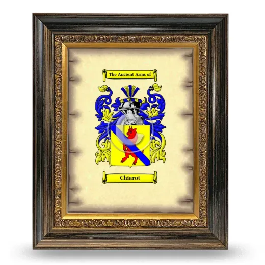 Chiarot Coat of Arms Framed - Heirloom