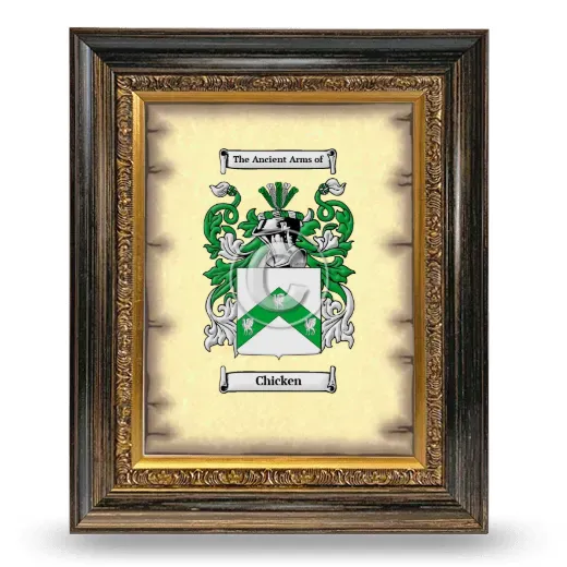 Chicken Coat of Arms Framed - Heirloom