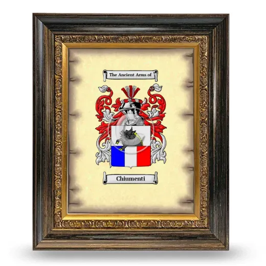 Chiumenti Coat of Arms Framed - Heirloom