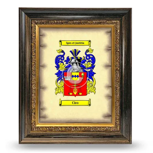 Ciro Coat of Arms Framed - Heirloom