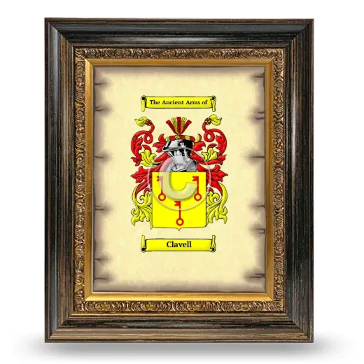 Clavell Coat of Arms Framed - Heirloom