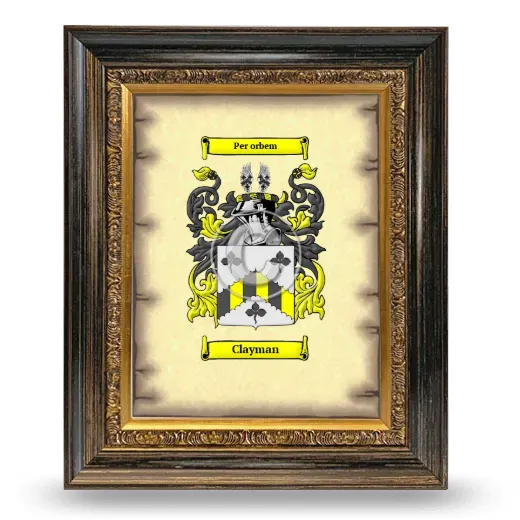 Clayman Coat of Arms Framed - Heirloom