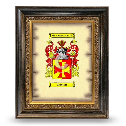Cloxton Coat of Arms Framed - Heirloom