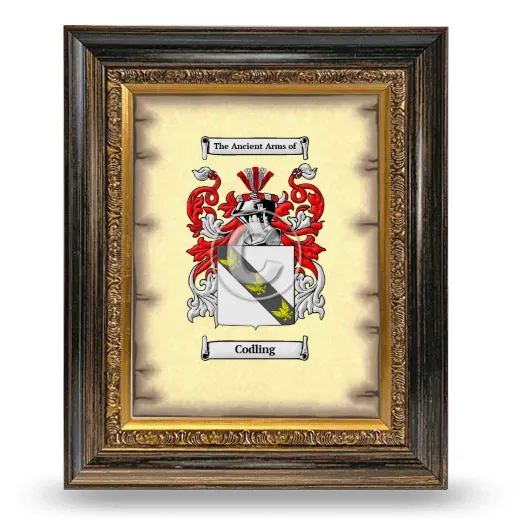 Codling Coat of Arms Framed - Heirloom