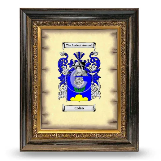 Colao Coat of Arms Framed - Heirloom