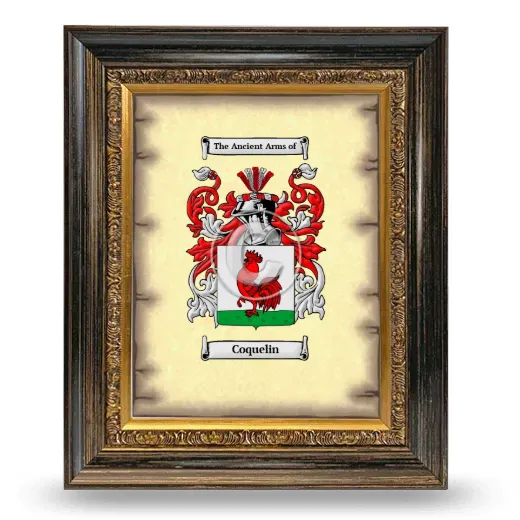 Coquelin Coat of Arms Framed - Heirloom