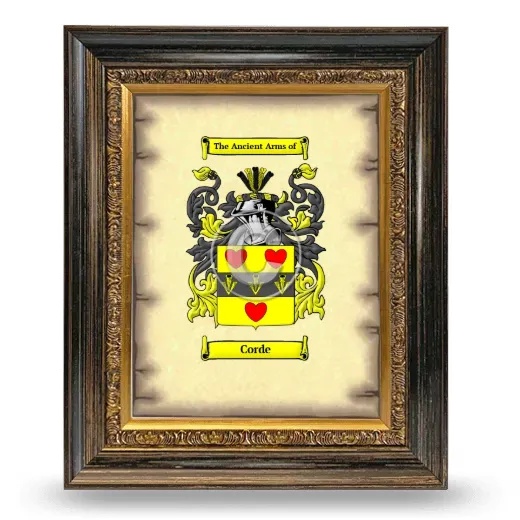 Corde Coat of Arms Framed - Heirloom
