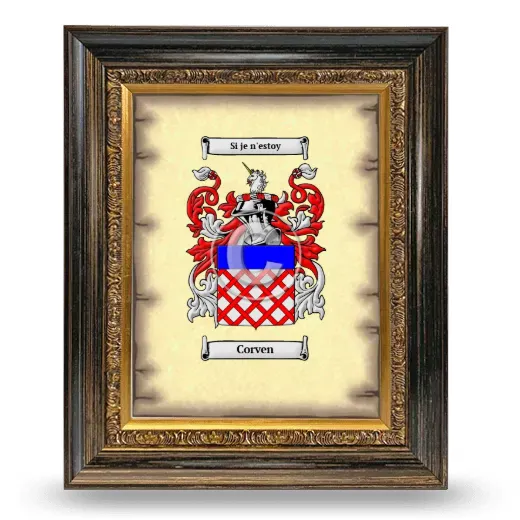 Corven Coat of Arms Framed - Heirloom