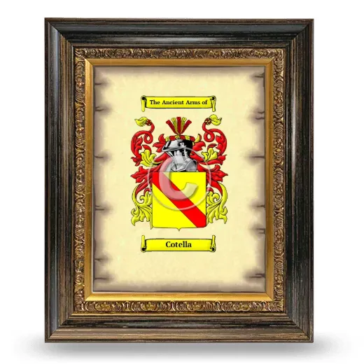 Cotella Coat of Arms Framed - Heirloom