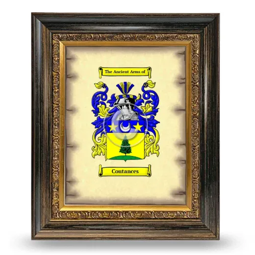 Coutances Coat of Arms Framed - Heirloom