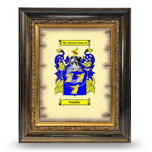Coutler Coat of Arms Framed - Heirloom