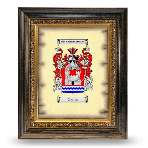 Coutos Coat of Arms Framed - Heirloom