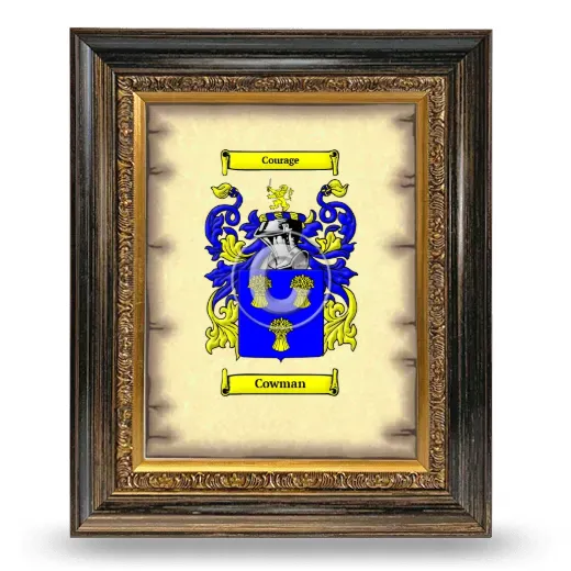 Cowman Coat of Arms Framed - Heirloom