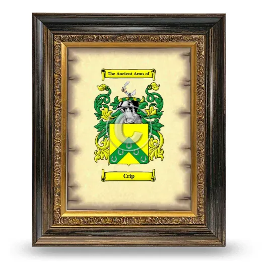 Crip Coat of Arms Framed - Heirloom