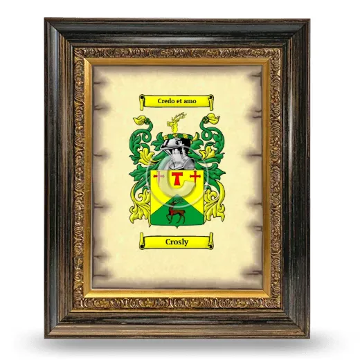 Crosly Coat of Arms Framed - Heirloom