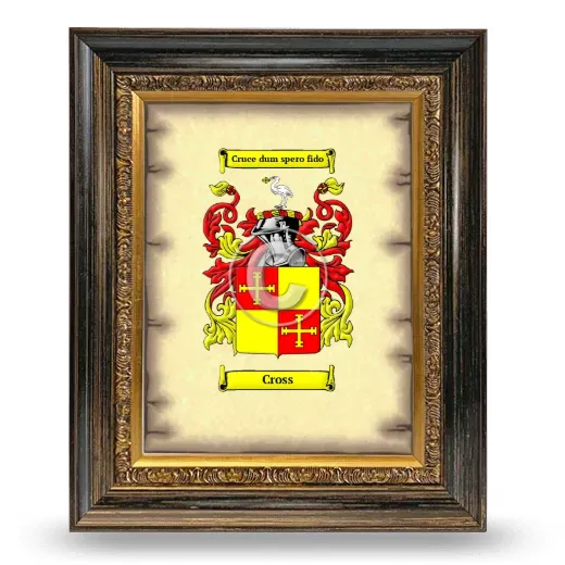 Cross Coat of Arms Framed - Heirloom