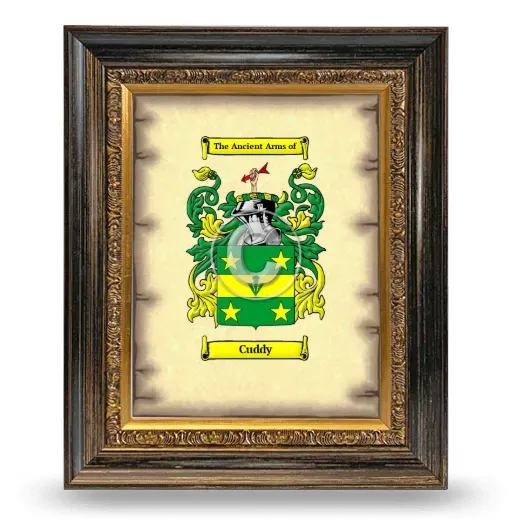 Cuddy Coat of Arms Framed - Heirloom