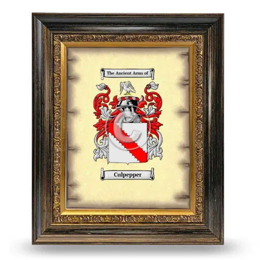 Culpepper Coat of Arms Framed - Heirloom