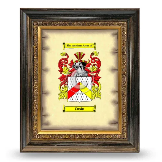 Cusin Coat of Arms Framed - Heirloom