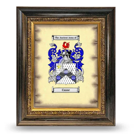 Cusse Coat of Arms Framed - Heirloom