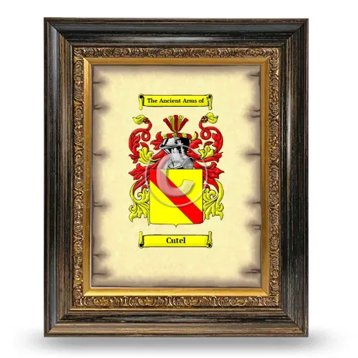 Cutel Coat of Arms Framed - Heirloom