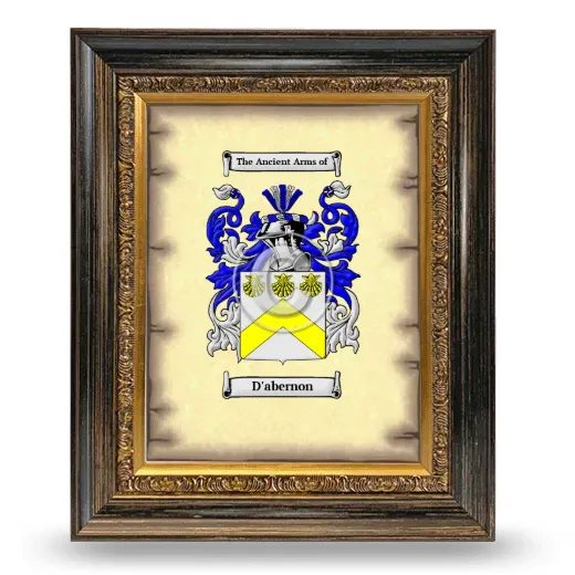 D'abernon Coat of Arms Framed - Heirloom