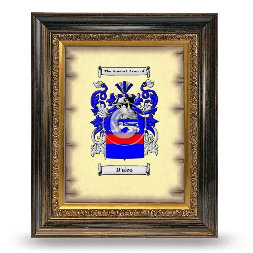 D'aleo Coat of Arms Framed - Heirloom