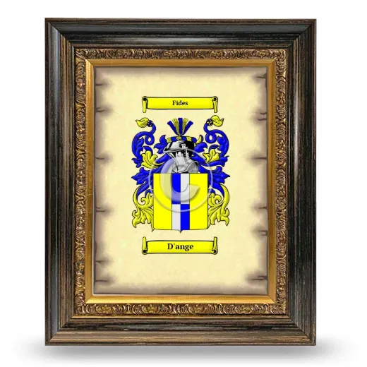 D'ange Coat of Arms Framed - Heirloom