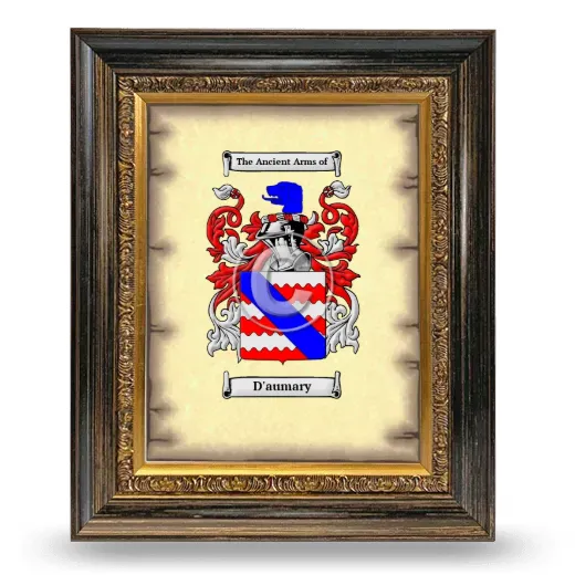 D'aumary Coat of Arms Framed - Heirloom