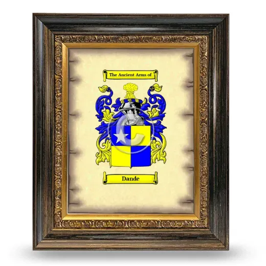 Dande Coat of Arms Framed - Heirloom