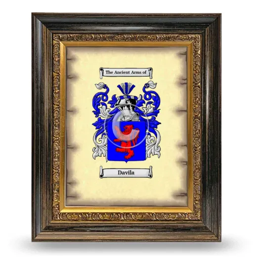 Davila Coat of Arms Framed - Heirloom