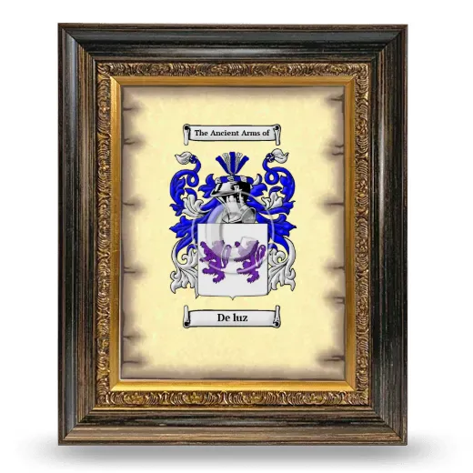 De luz Coat of Arms Framed - Heirloom