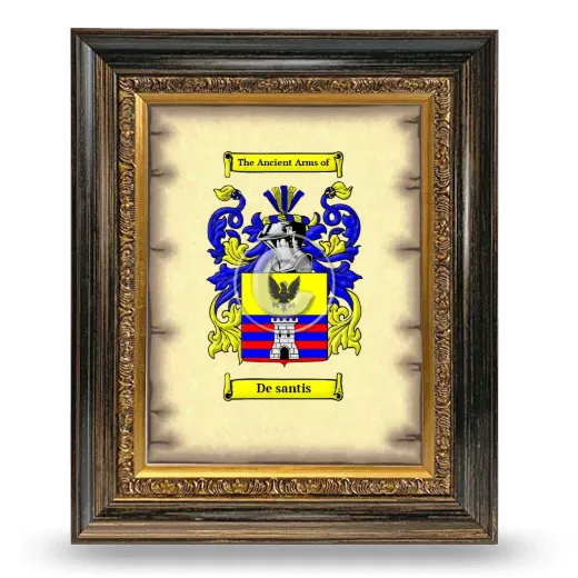 De santis Coat of Arms Framed - Heirloom