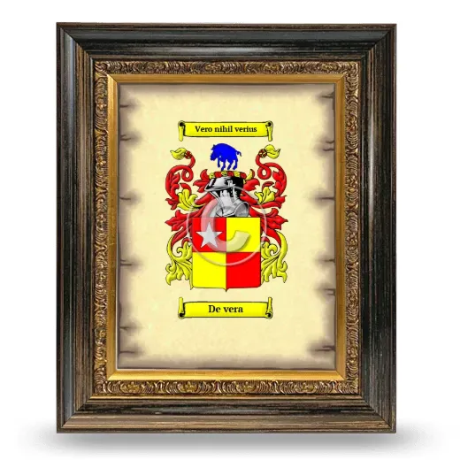 De vera Coat of Arms Framed - Heirloom