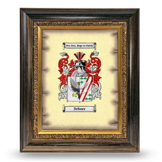 Deboer Coat of Arms Framed - Heirloom