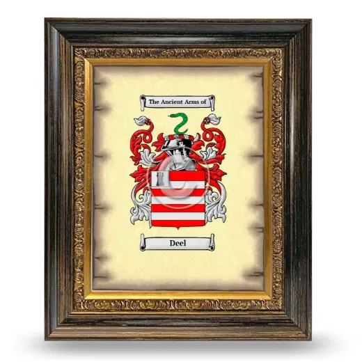 Deel Coat of Arms Framed - Heirloom