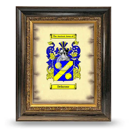 Delacour Coat of Arms Framed - Heirloom