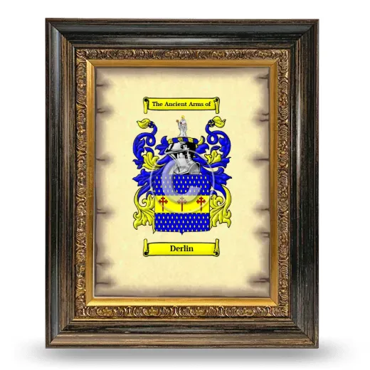 Derlin Coat of Arms Framed - Heirloom