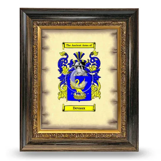 Devaux Coat of Arms Framed - Heirloom