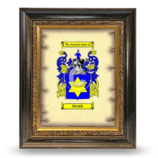 Devick Coat of Arms Framed - Heirloom