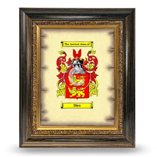 Diez Coat of Arms Framed - Heirloom