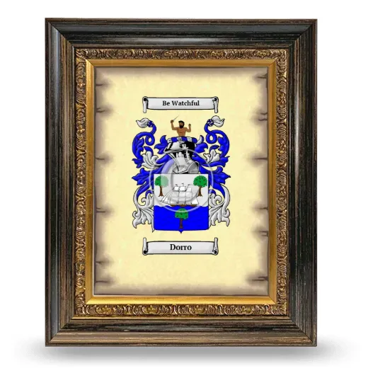 Dorro Coat of Arms Framed - Heirloom