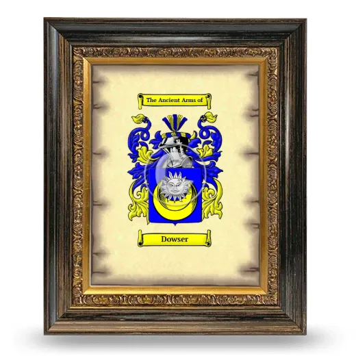 Dowser Coat of Arms Framed - Heirloom
