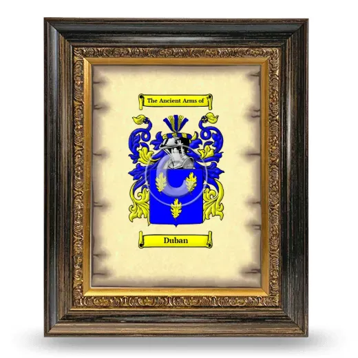 Duban Coat of Arms Framed - Heirloom