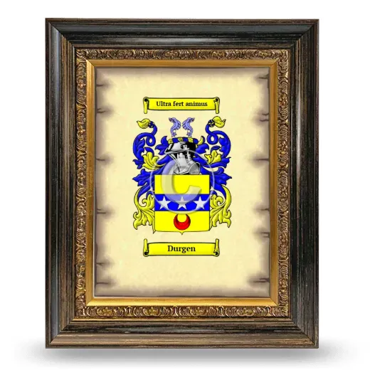 Durgen Coat of Arms Framed - Heirloom